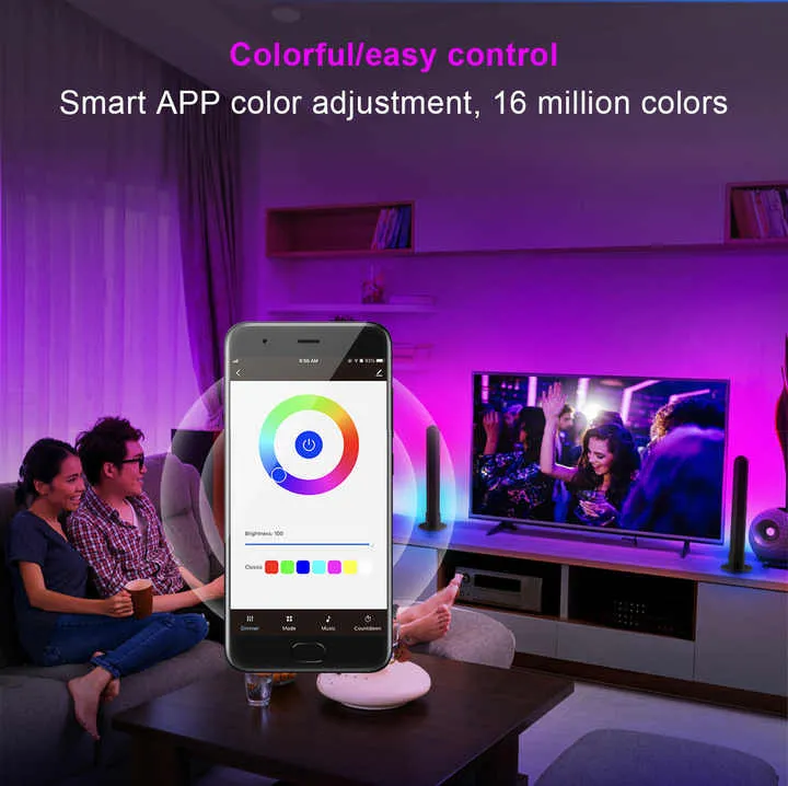 مصباح طاولة ذكي Led المحيط ، كمبيوتر ألعاب . Ambient Led Smart Table Lamp, Cyberpunk Gaming