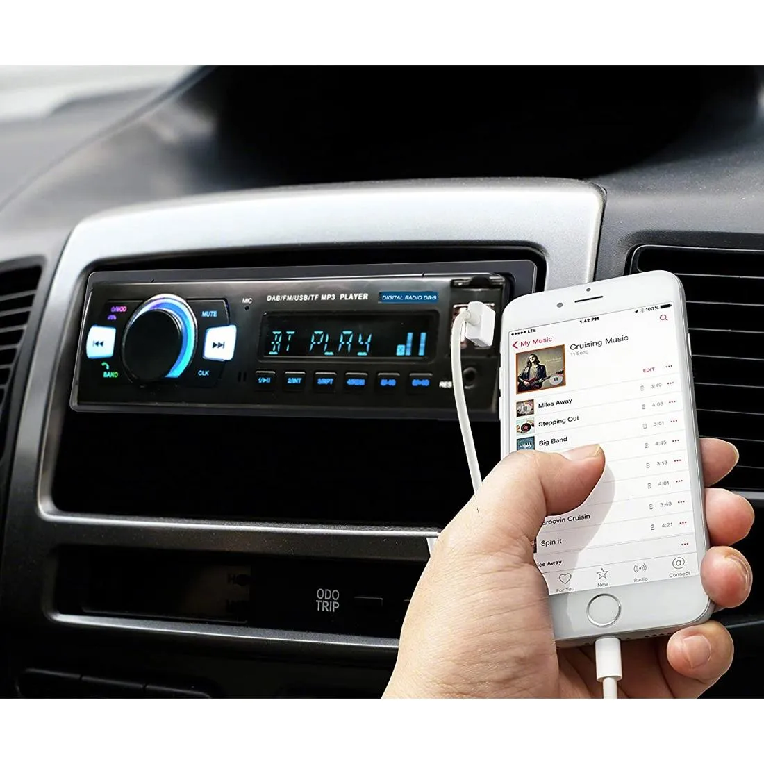 1-Din Car Dab Radio Player - Bluetooth Fm U Disk Mp3 Tf Card