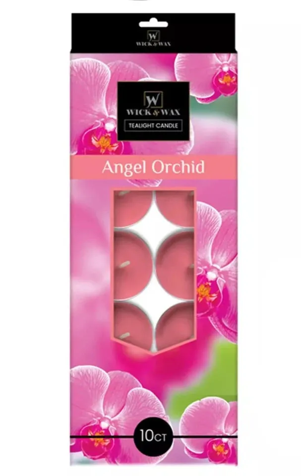 10 PCS Angel Orchid Tealight 2.5 Hours Lasting Aromatherapy Scented Candles -New