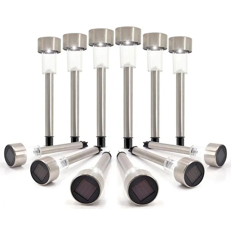 12-Pack: Solar LED Garden Pathway Stake Lights
