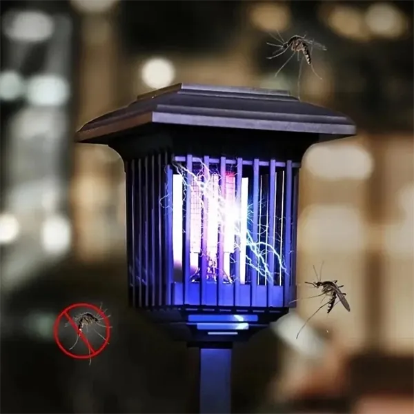 2-in-1 Solar LED Garden Light & Mosquito Zapper  UV Insect Killer for Outdoor Use