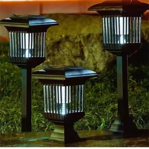 2-in-1 Solar LED Garden Light & Mosquito Zapper  UV Insect Killer for Outdoor Use