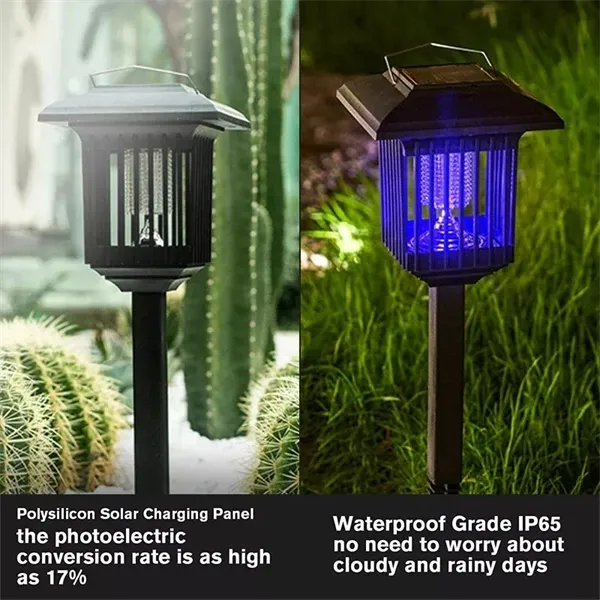 2-in-1 Solar LED Garden Light & Mosquito Zapper  UV Insect Killer for Outdoor Use