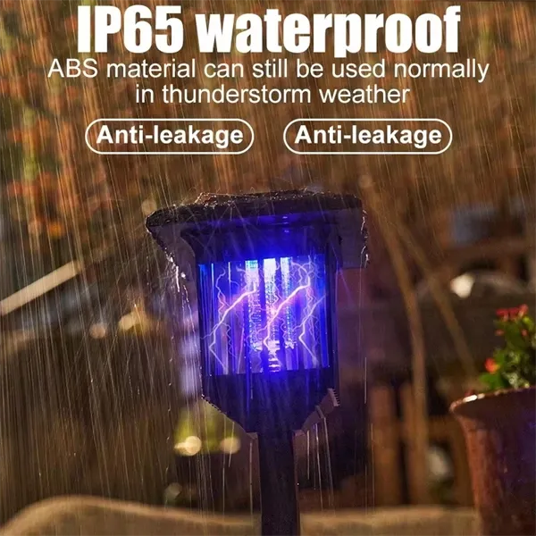 2-in-1 Solar LED Garden Light & Mosquito Zapper  UV Insect Killer for Outdoor Use