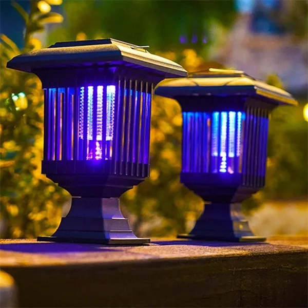 2-in-1 Solar LED Garden Light & Mosquito Zapper  UV Insect Killer for Outdoor Use