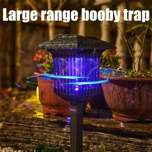 2-in-1 Solar LED Garden Light & Mosquito Zapper  UV Insect Killer for Outdoor Use