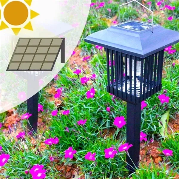 2-in-1 Solar LED Garden Light & Mosquito Zapper  UV Insect Killer for Outdoor Use