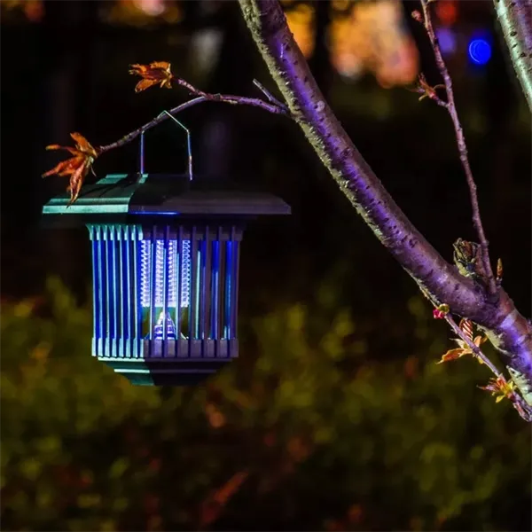 2-in-1 Solar LED Garden Light & Mosquito Zapper  UV Insect Killer for Outdoor Use