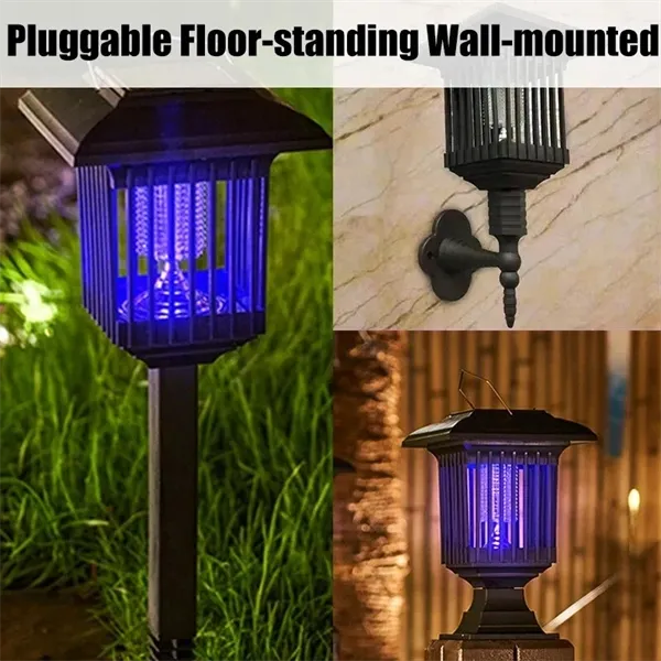 2-in-1 Solar LED Garden Light & Mosquito Zapper  UV Insect Killer for Outdoor Use