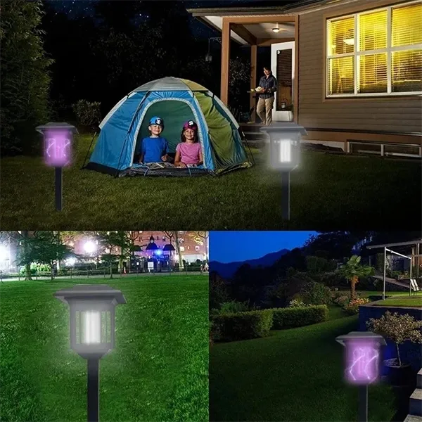 2-in-1 Solar LED Garden Light & Mosquito Zapper  UV Insect Killer for Outdoor Use