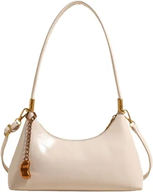 2025 Spring Women's Elegant Underarm Bag  Minimalist Solid Color Shoulder Crossbody Purse, Chic Handbag