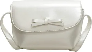 2025 Summer Minimalist Saddle Bag Women Shoulder Crossbody Bag Bow Knot Compact Small Purse