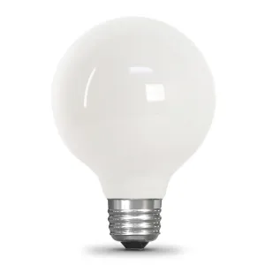 2.5W (25W Replacement) Soft White (2700K) E26 Base G25 Dimmable Frosted Enhance Glass Filament Globe LED Bulb