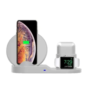 3 in 1 10w Fast Wireless Charging Dock Station with Led Indicator