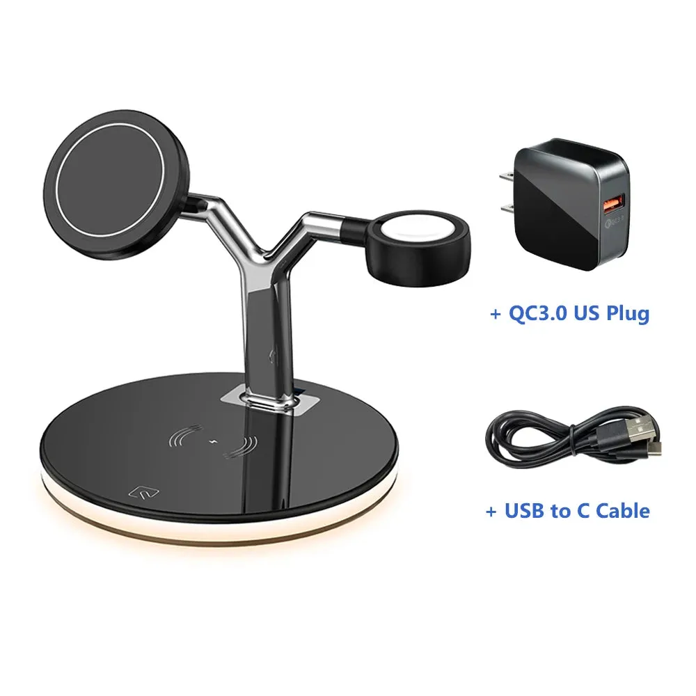 3 in 1 Fast Magnetic Wireless Chargers Station for iPhone 13 12Pro 15W Charging Stand for Apple Watch 7/6/5 for Airpods Pro/3/2