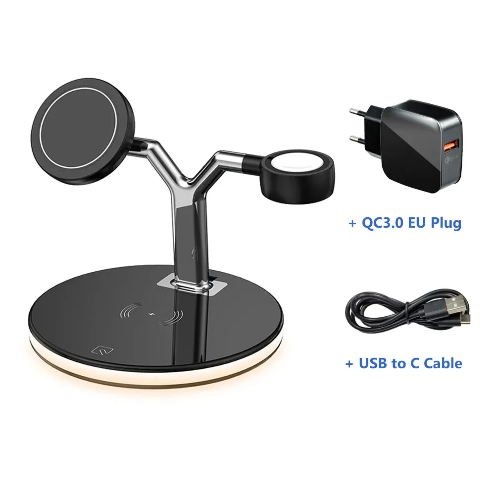 3 in 1 Fast Magnetic Wireless Chargers Station for iPhone 13 12Pro 15W Charging Stand for Apple Watch 7/6/5 for Airpods Pro/3/2