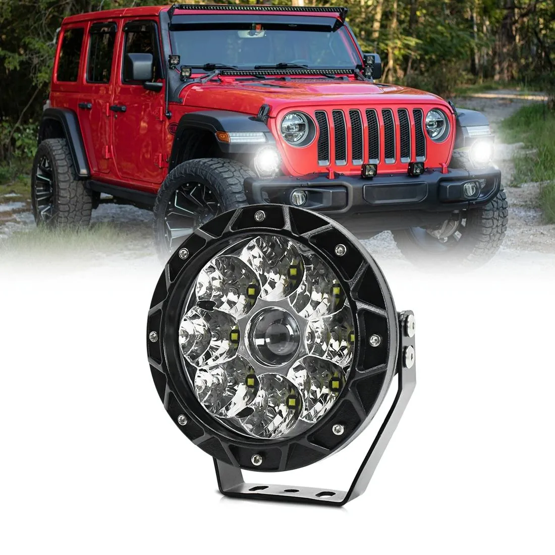 38W 4000Lm / 6000K Off - Road Vehicle Round Work Light
