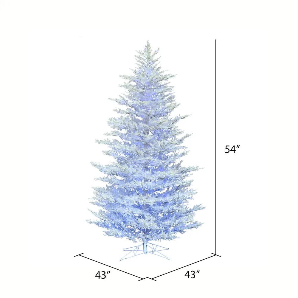 4.5'x43" Artificial Xmas Tree Low Voltage LED Pure White and Blue Light