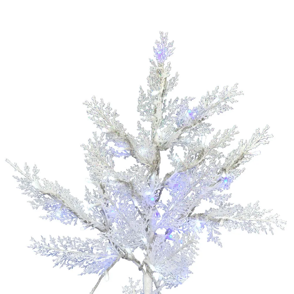 4.5'x43" Artificial Xmas Tree Low Voltage LED Pure White and Blue Light