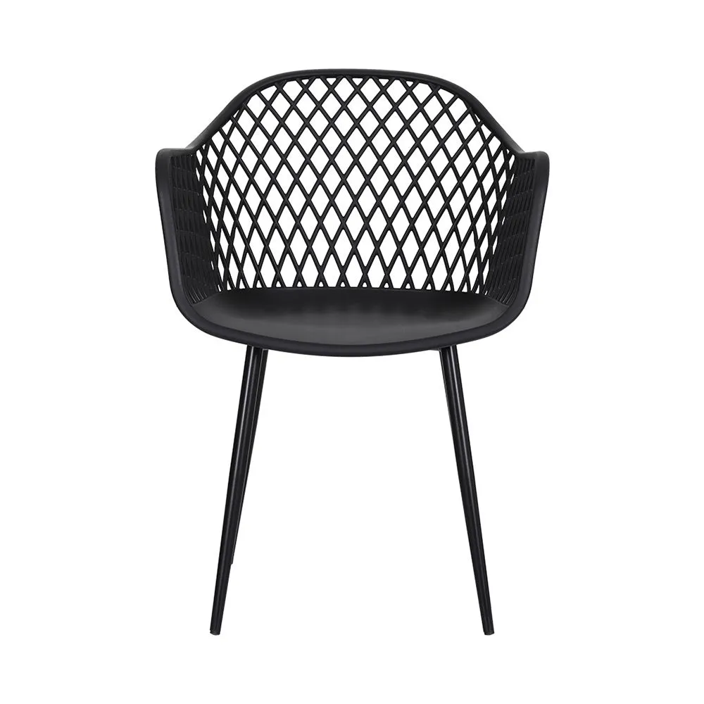 4PC Outdoor Dining Chairs | PP Lounge Chair | Patio Furniture | Garden | Black
