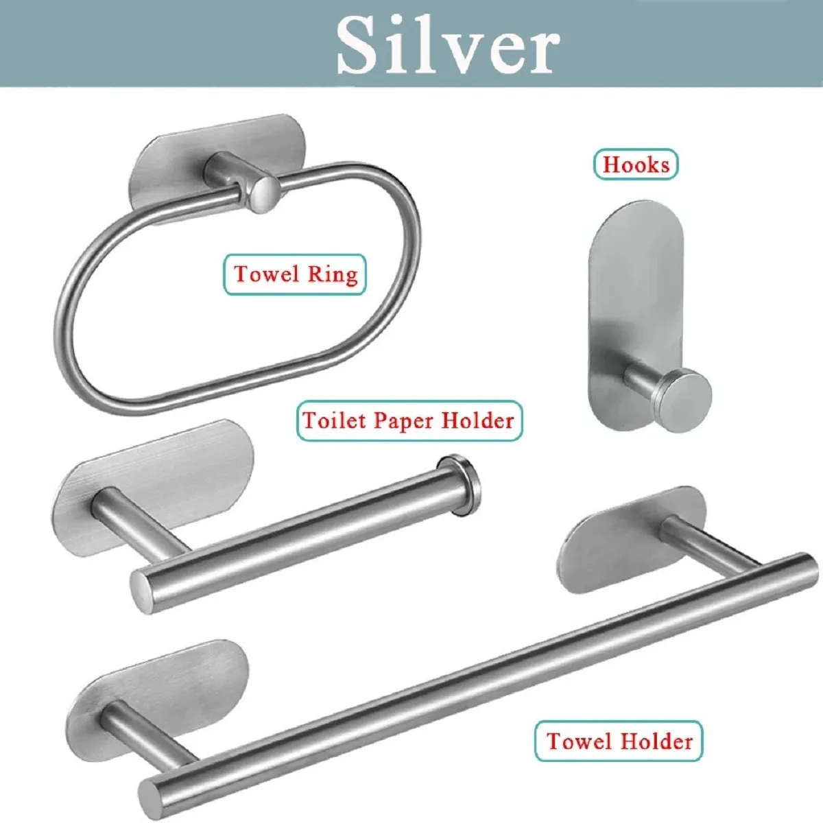 4Pcs/Set Self Adhesive Towel Rack for Bathroom