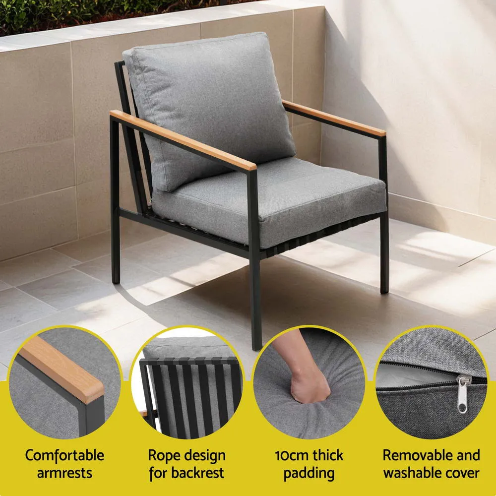 5 Seater Outdoor Sofa Set | 4PCS | Table & Bench | Patio Furniture
