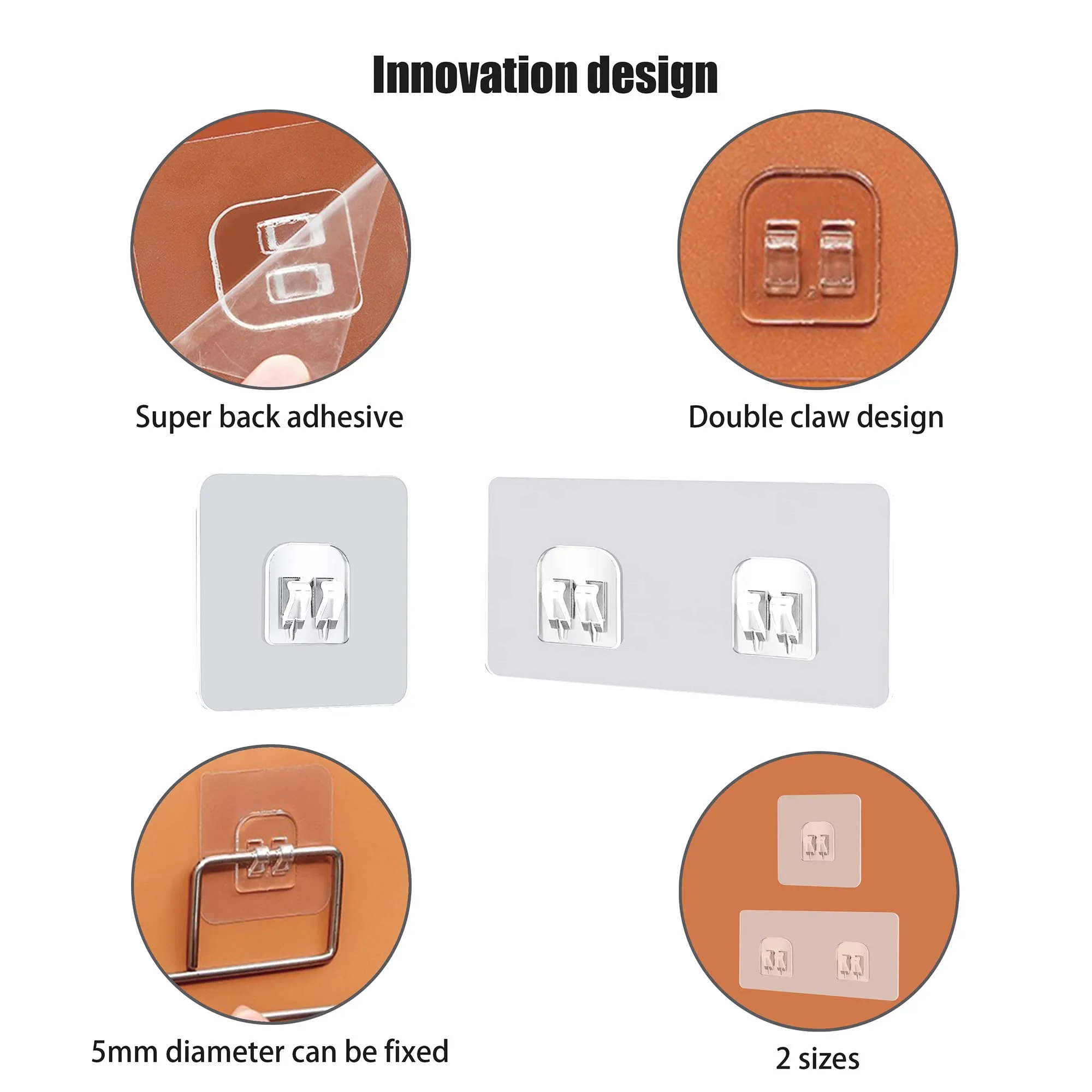 Adhesive Corner Shower Caddy Hook,Multipurpose Iron Shelf Holder;Bathroom Basket Support;Wall Sticker,Kitchen Storage Rack Hanger,No Drilling/Strong Bearing Capacity/Transparent(8pcs 4pcs)