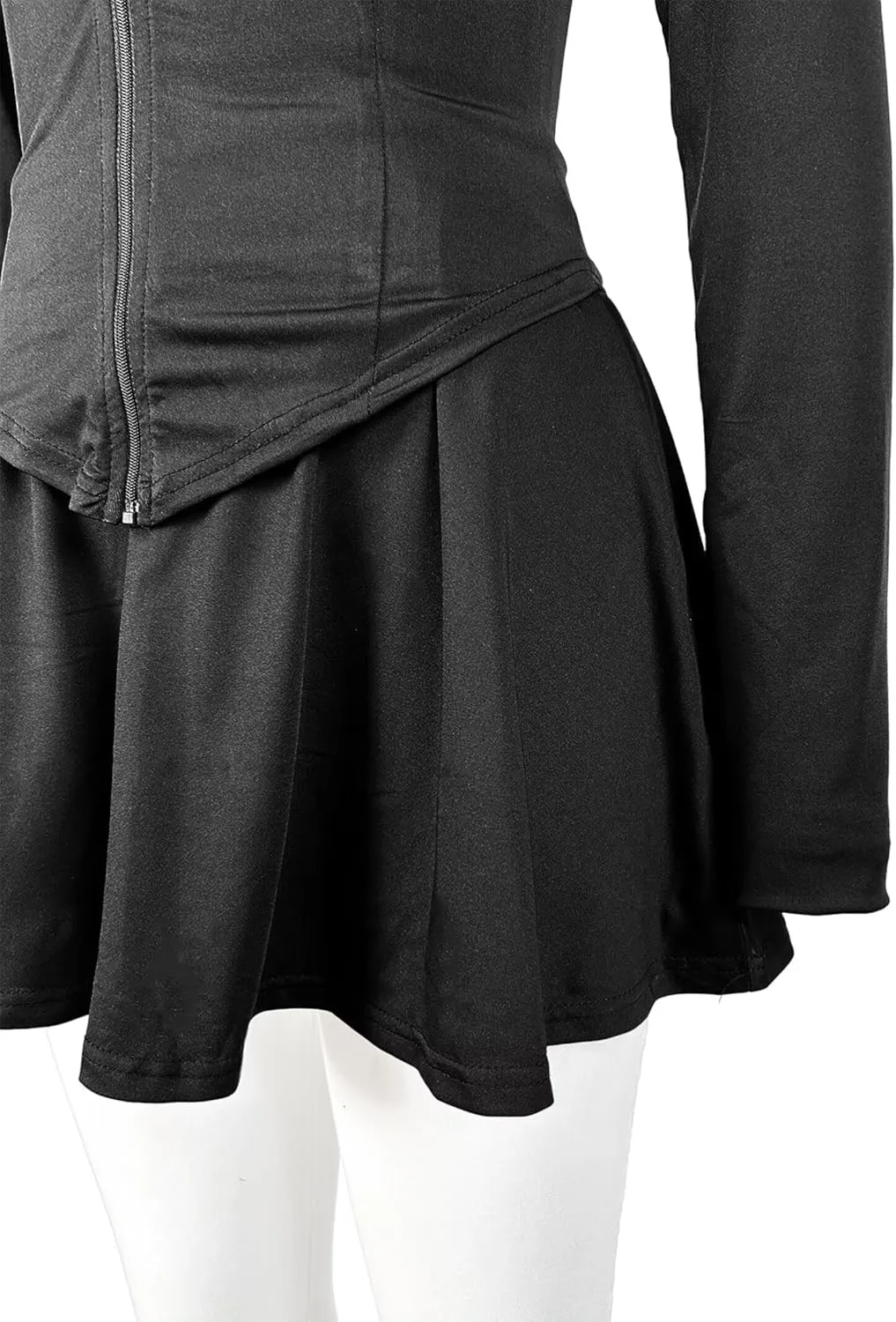 Adogirl Womens Sexy Flared Tennis Skirt Sets Slim Zip Up Jacket 2 Piece Outfits Athletic Matching Mini Dress with Shorts