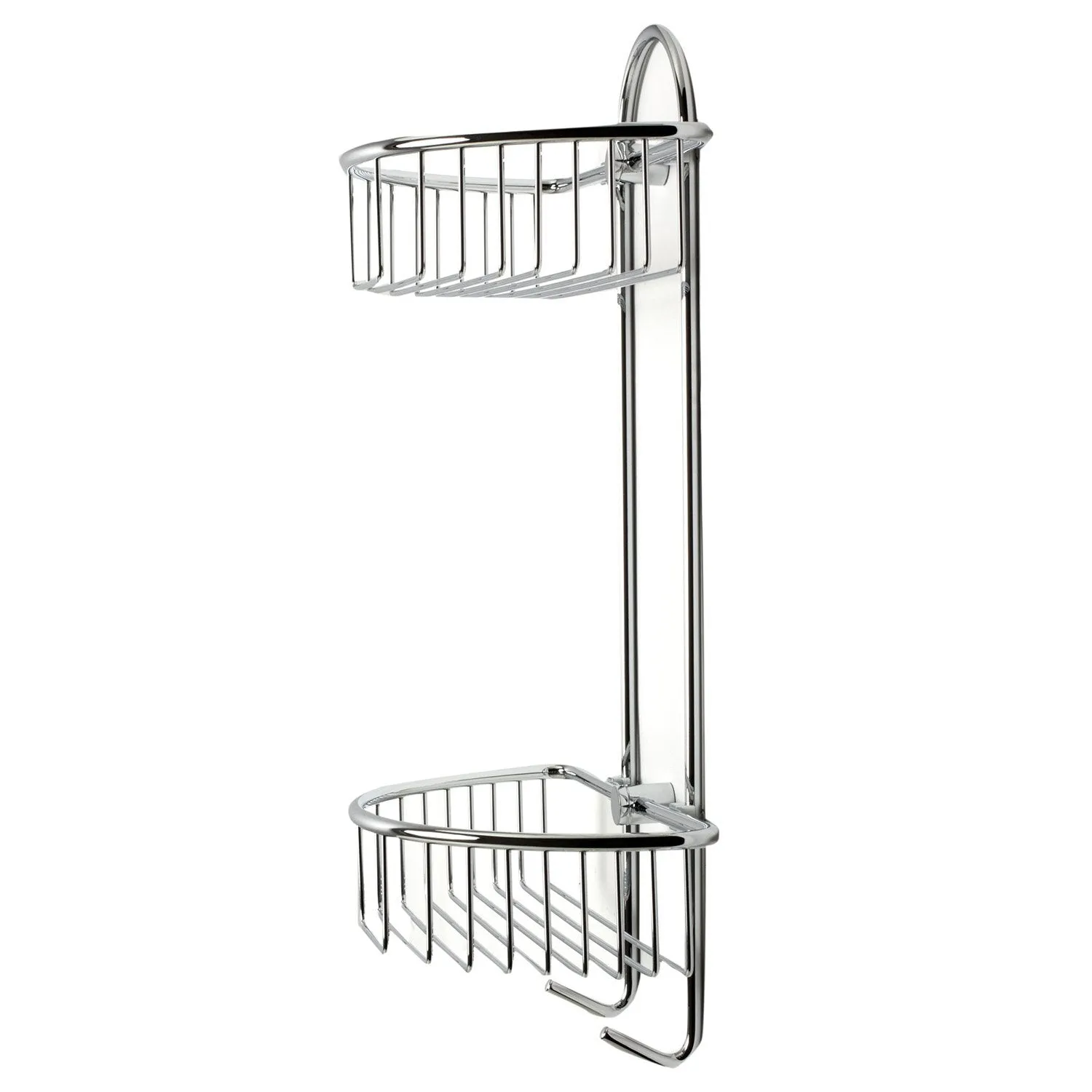 ALFI AB9534 Polished Chrome Wall Mounted Double Basket Shower Shelf Accessory