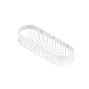 Allied Brass 2.2-in H Screw Mount Solid Brass Matte White Hanging Shower Caddy