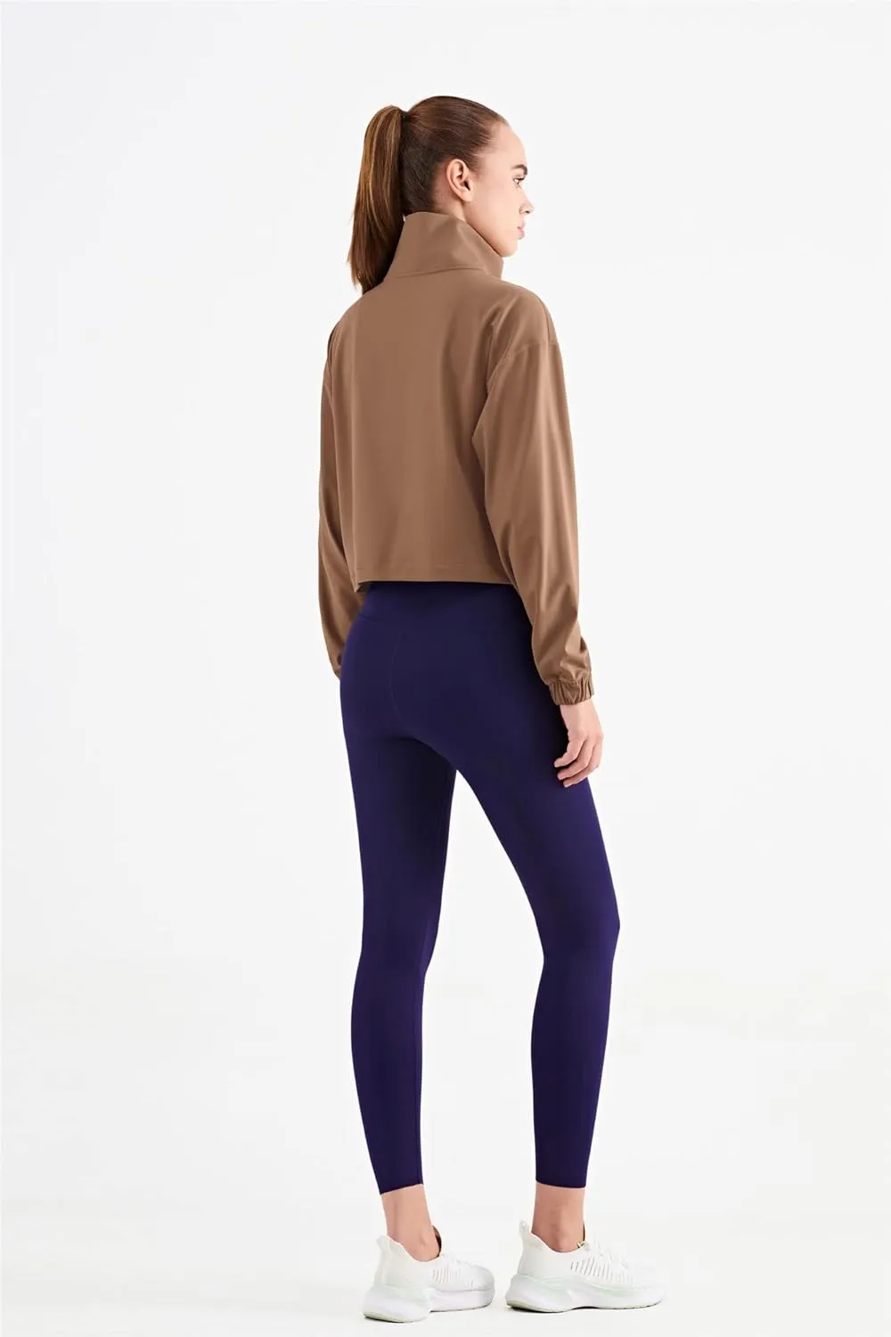 altiland Half Zip Pullover Cropped Jackets for Women Long Sleeve Workout Athletic Running Yoga Shirts