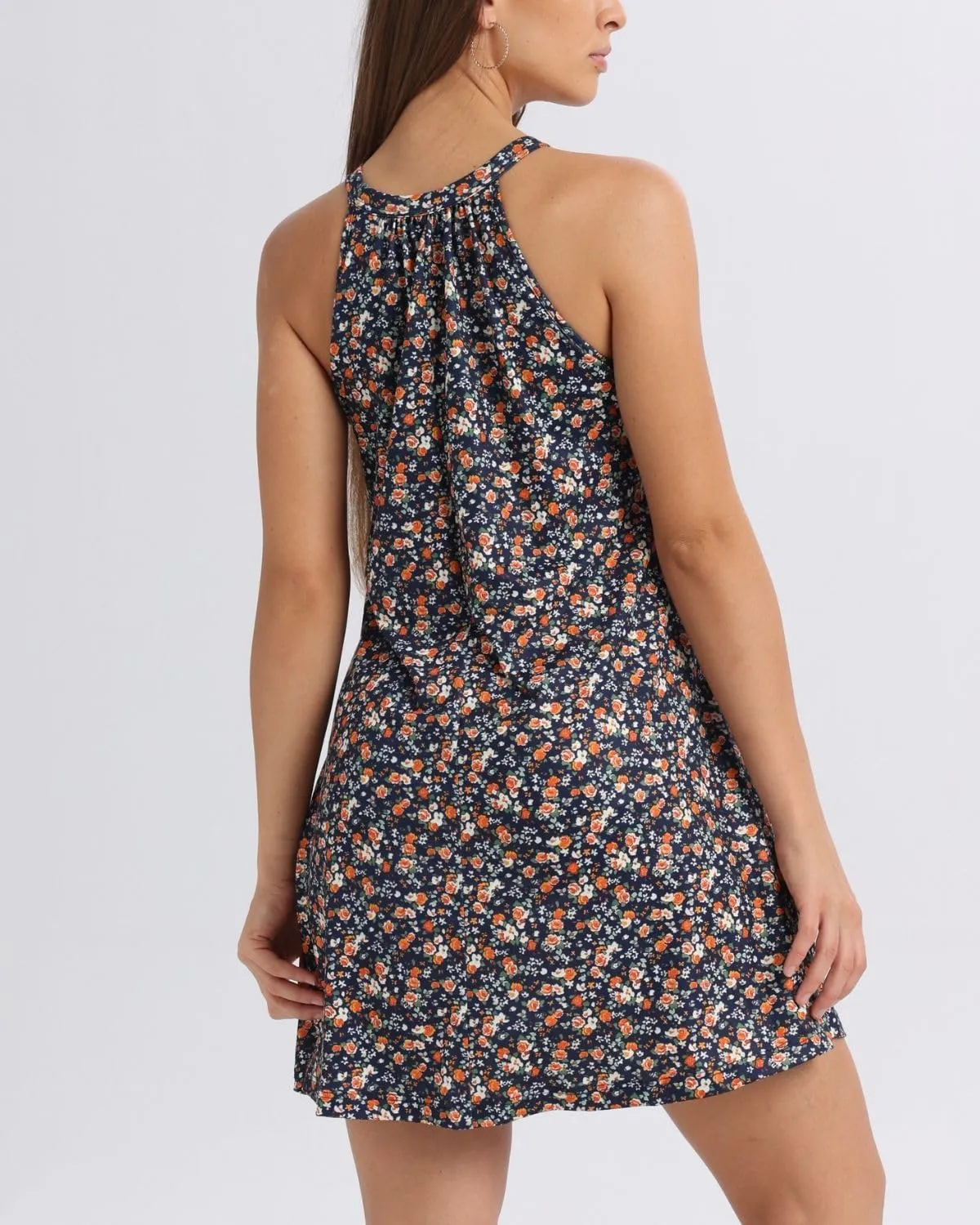ANYFITTING Summer Dress with Built in Bra Casual Beach Sundress Flowy Halter Mini Short Dresses for Women 2025