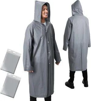 ANYOO Rain Ponchos for Adults Lightweight Reusable Raincoats for Men Women Emergency Rain Jacket with Hood 2 Pack
