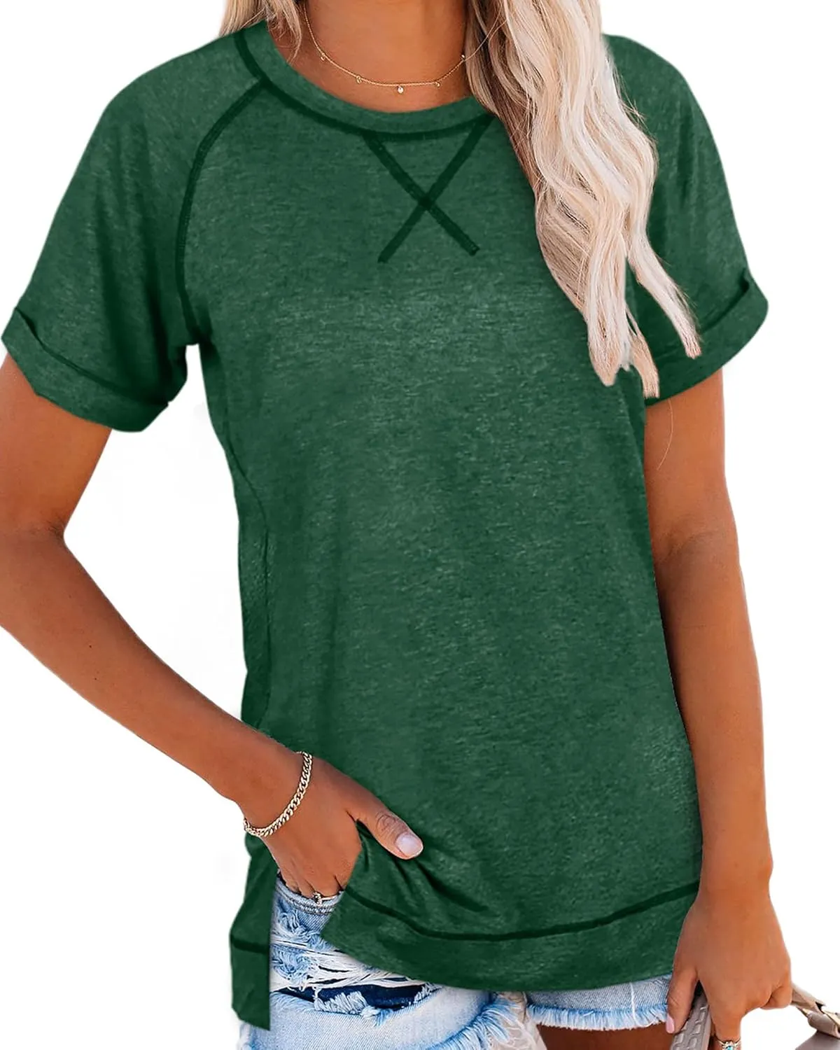 Aokosor Summer Tops for Women Casual 2025 Loose Fitting Outfits Workout