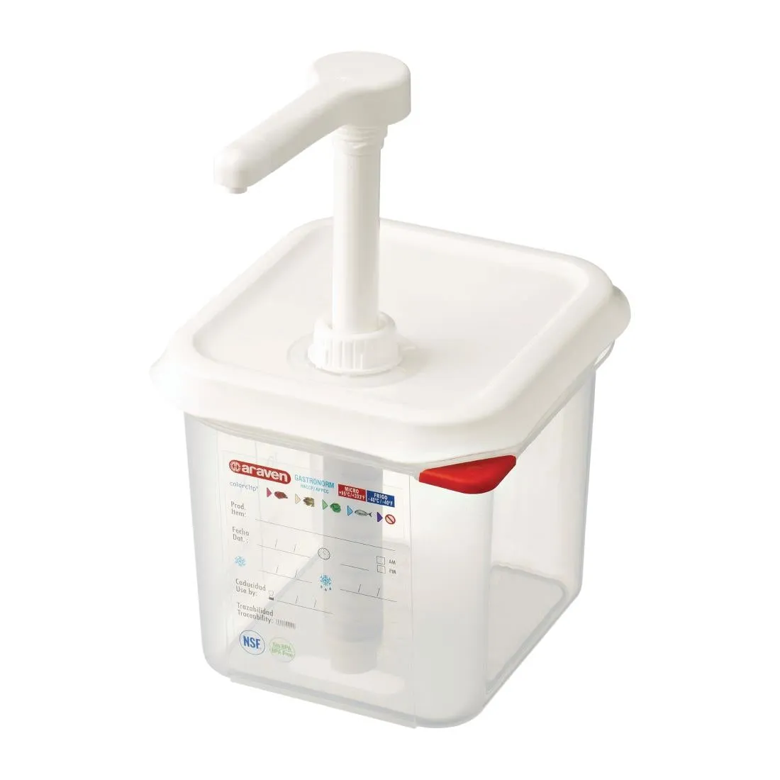 Araven Sauce Dispenser with Pump GN 1/6 Transparent 2.6Ltr