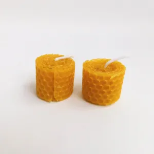 ArCor Beeswax Small piller Candles Pure Handmade Organic Naturally Honey Scented 5 Hours Burn Time Pack of 4