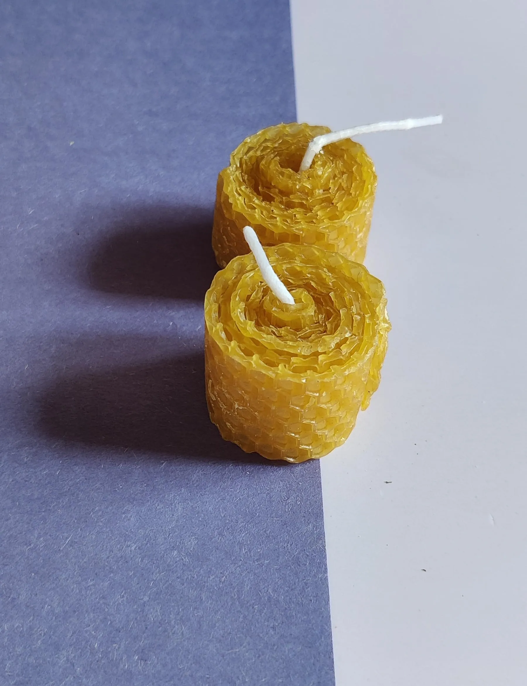 ArCor Beeswax Small piller Candles Pure Handmade Organic Naturally Honey Scented 5 Hours Burn Time Pack of 4
