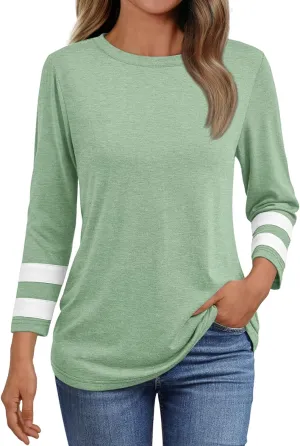 AUTOMET Womens Spring Tops 3/4 Length Long Sleeve Shirts Business Casual Dressy Tunic Tops Trendy Outfits 2025