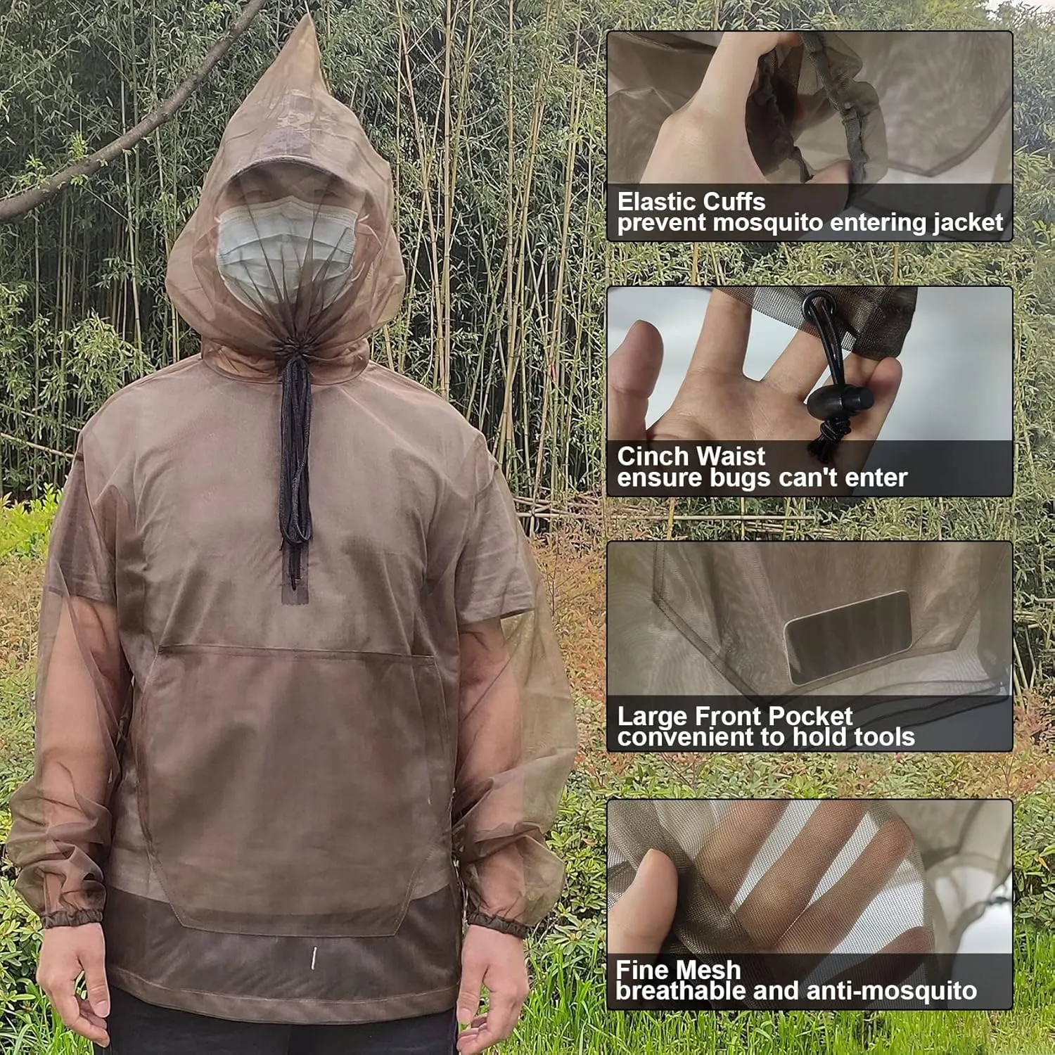 Aventik No-See-Um Mesh Mosquito Jacket Mosquito Pant for Outdoor, Multiple Sizes to Fit Everyone Stay Safe and Cool
