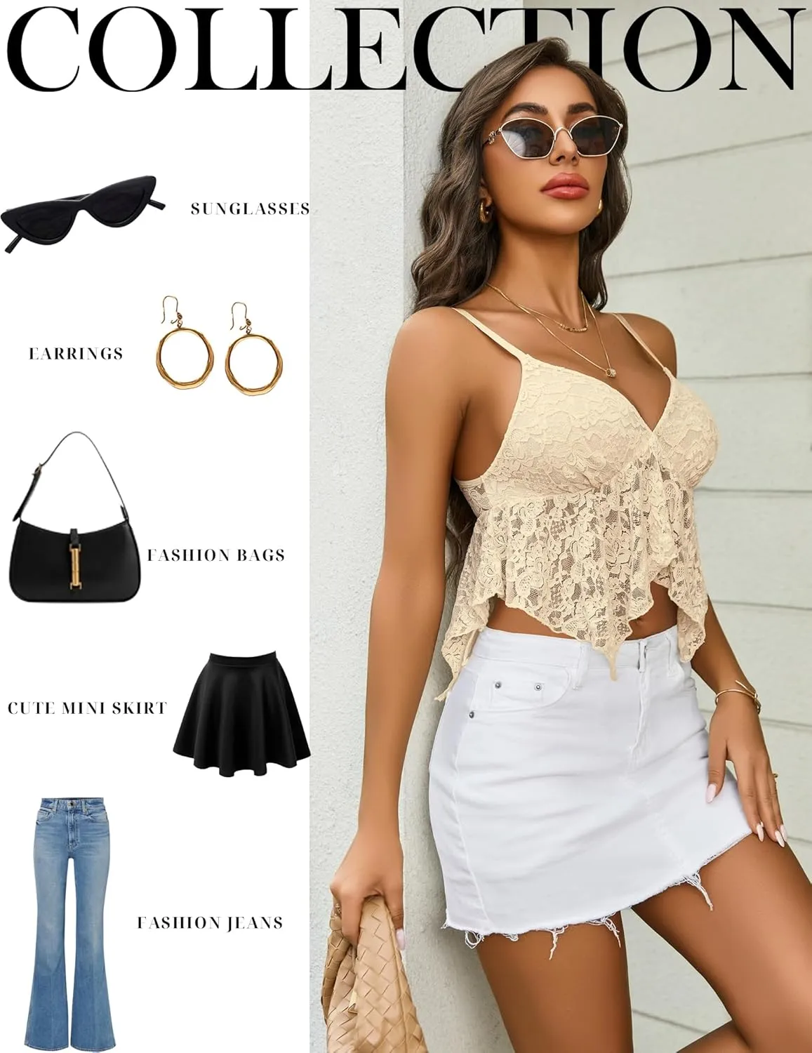 Avidlove Lace Bralette for Women V Neck Camisole Adjustable Spaghetti Strap Crop Tops