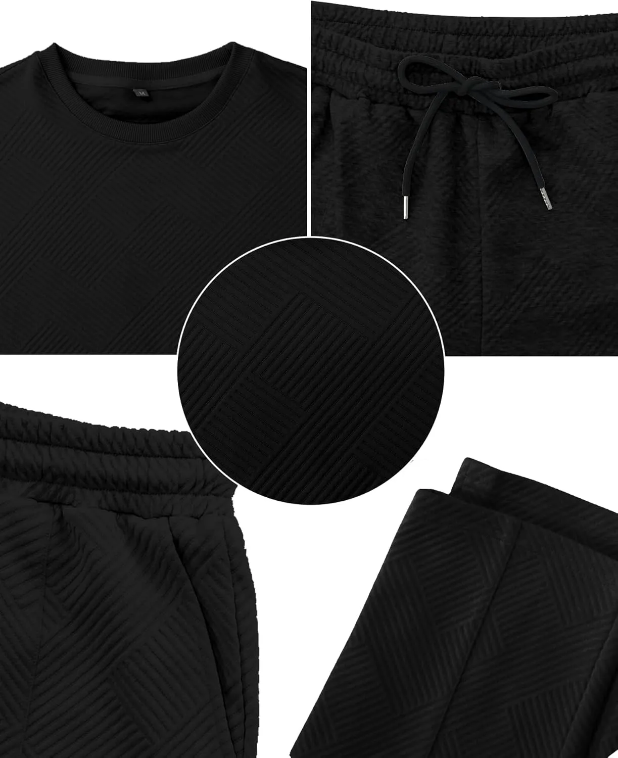 Babioboa Men's Tracksuit Knit Jacquard 2 Piece Long Sleeve Pullover Jogging Tracksuit Athletic running Casual Sportswear