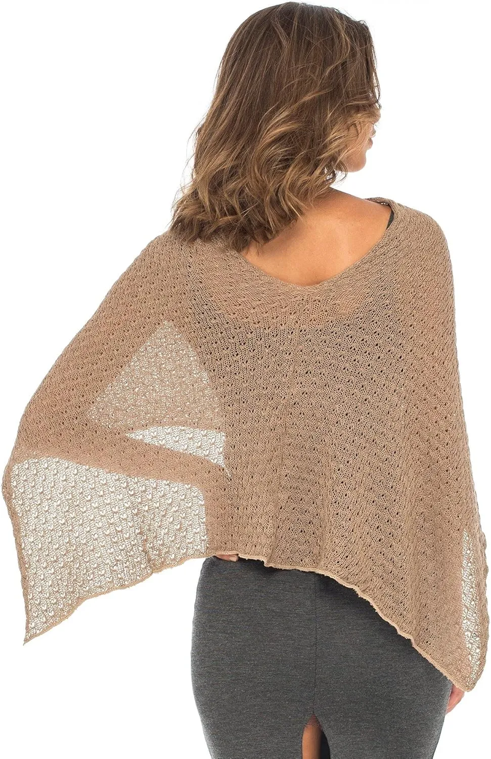 Back From Bali Womens Cotton Shrug Poncho, Lightweight Summer Shrug Pullover Sweater