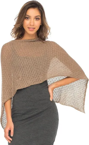 Back From Bali Womens Cotton Shrug Poncho, Lightweight Summer Shrug Pullover Sweater