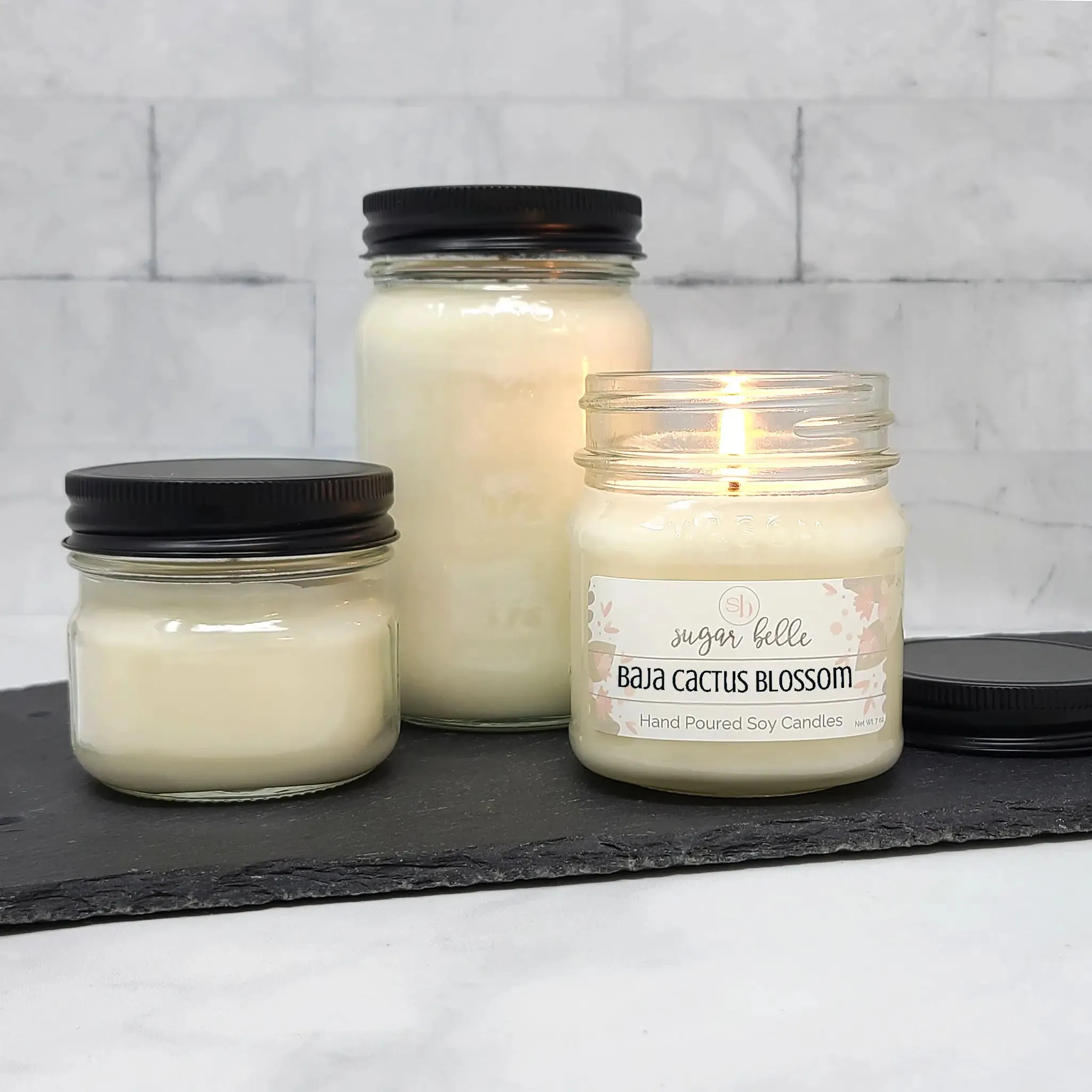 Baja Cactus Blossom Mason Jar Soy Candle