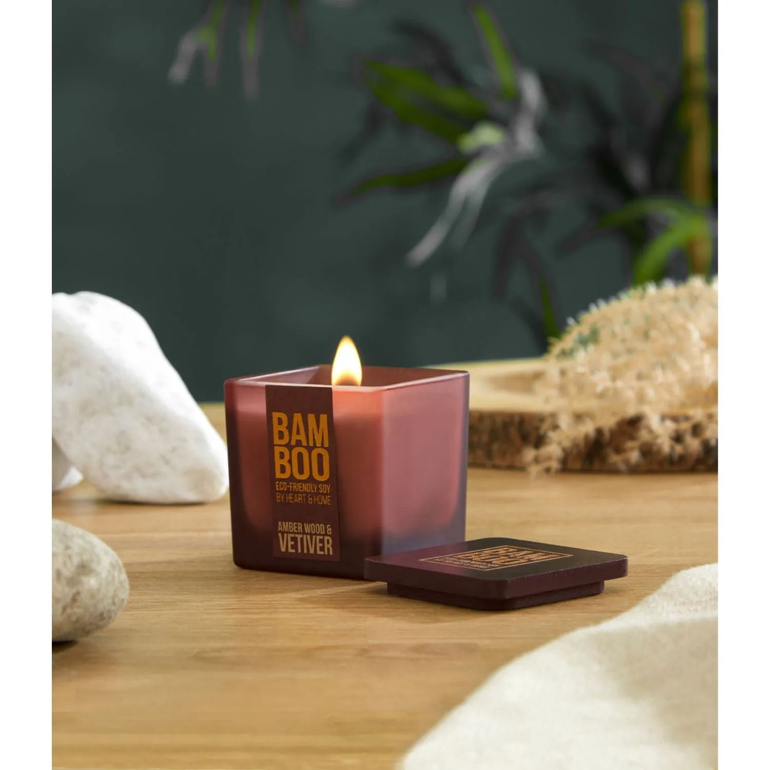 Bamboo 80g Amber Wood & Vetiver Small Jar Candle