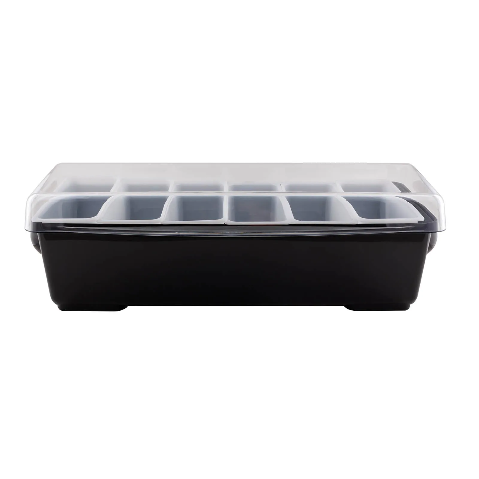 BarConic® Black Condiment Holder with 1 Pint Inserts & Ice compartment