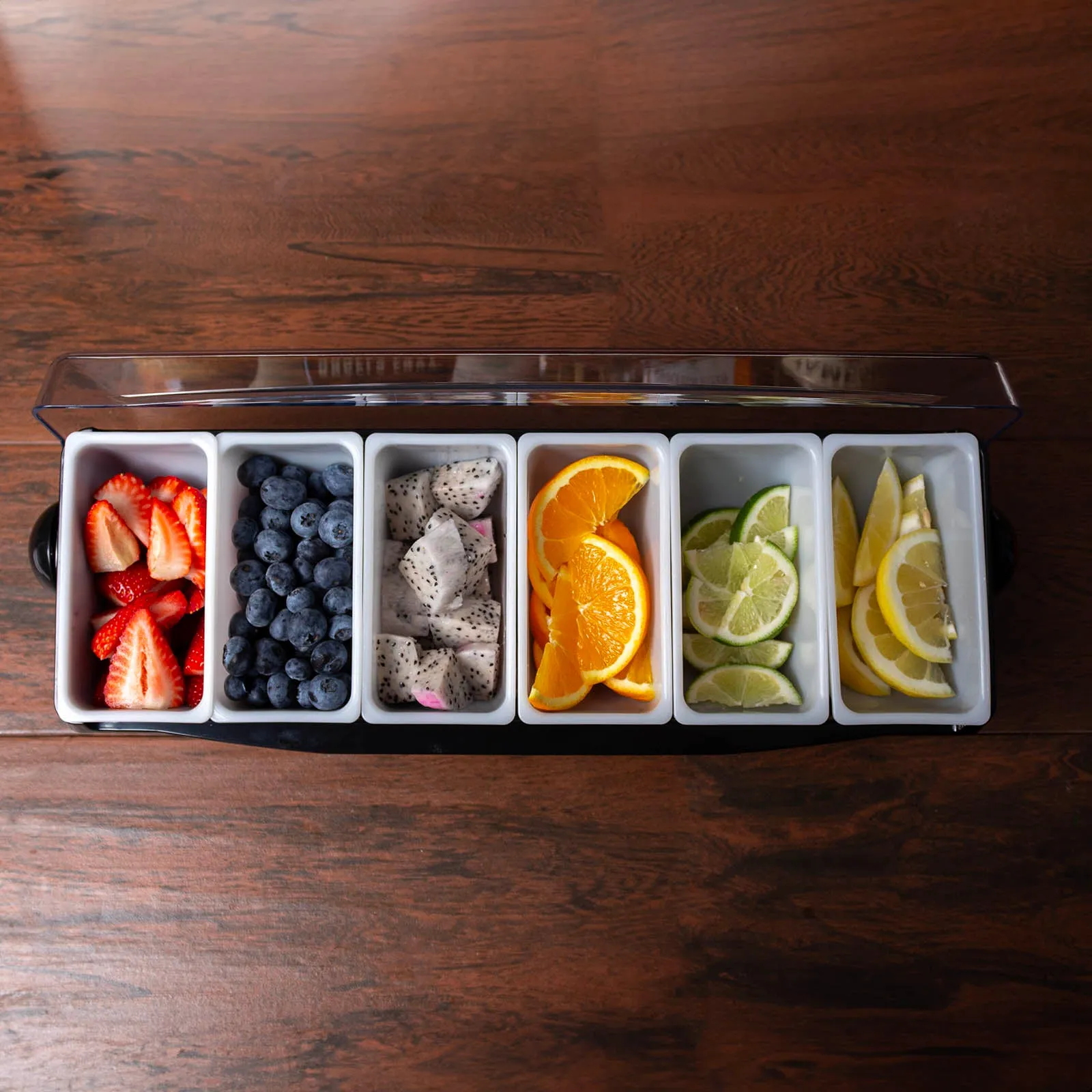 BarConic® Black Condiment Holder with 1 Pint Inserts & Ice compartment