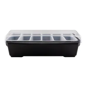 BarConic® Black Condiment Holder with 1 Pint Inserts & Ice compartment