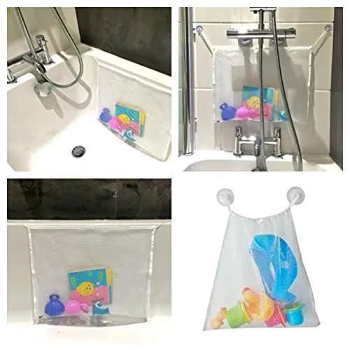 Bath Toy Storage Bath Toy Organizer Mesh Bath Toy Organizer Durable Design   2 Extra Strong Suction Cups! Large Storage/Bag/Holder for Toys Even as a Shower Caddy and Baby Gift Mold Playtime