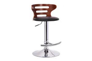 Baxton Studio Buell Walnut and Black Modern Bar Stool